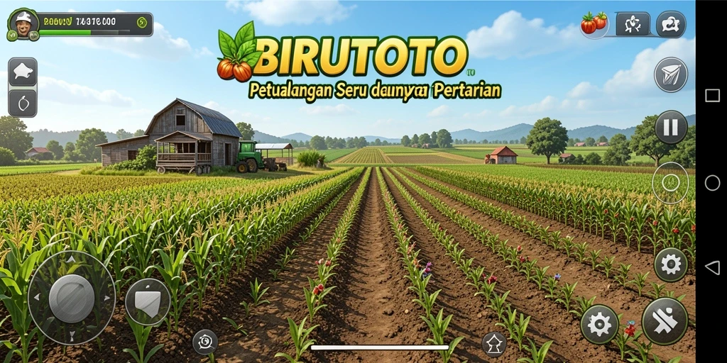 Gameplay seru di BIRUTOTO dengan kebun yang indah.