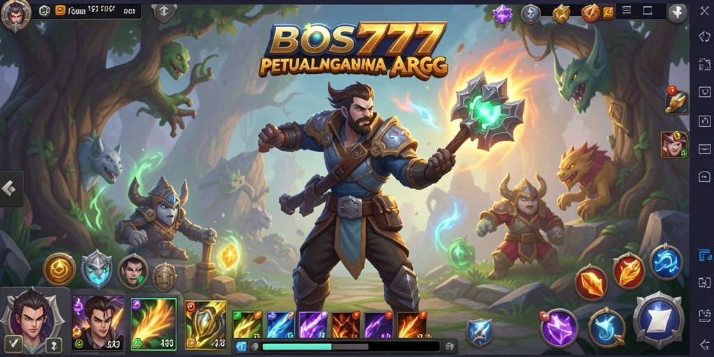 Screenshot gameplay ARPG BOS777 menampilkan aksi pertarungan yang mendebarkan.