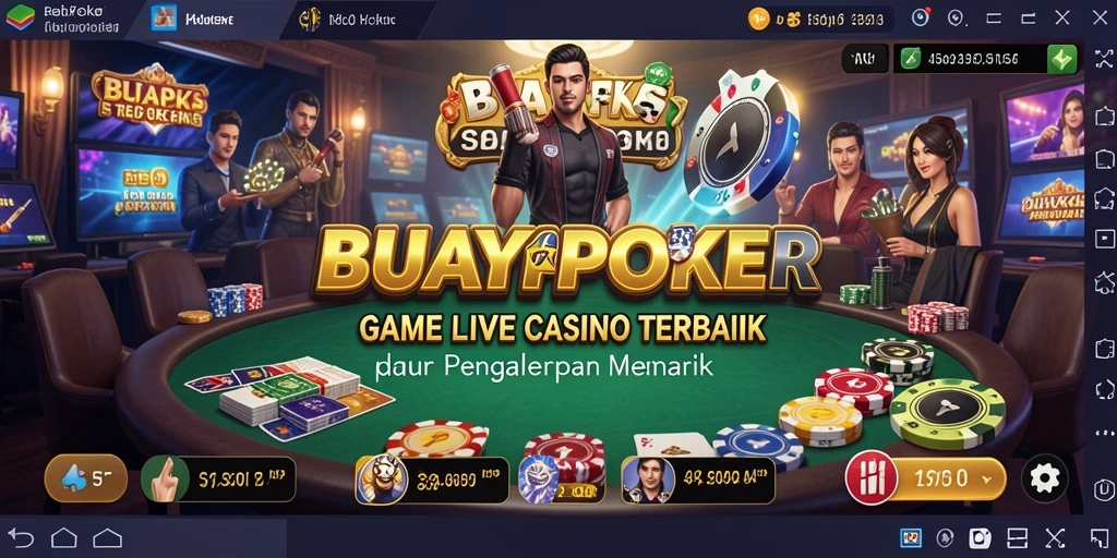 Tampilan gameplay interaktif di BUAYAPOKER dengan dealer langsung.