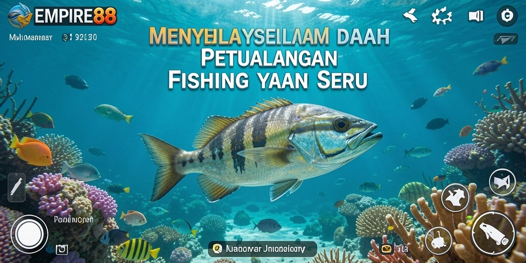 Screenshot gameplay EMPIRE88 menampilkan aksi menangkap ikan yang seru.