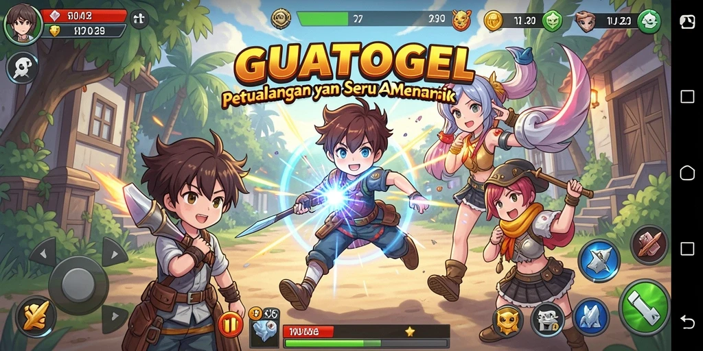 Tampilan gameplay GUATOGEL yang mengesankan dengan karakter Anime.