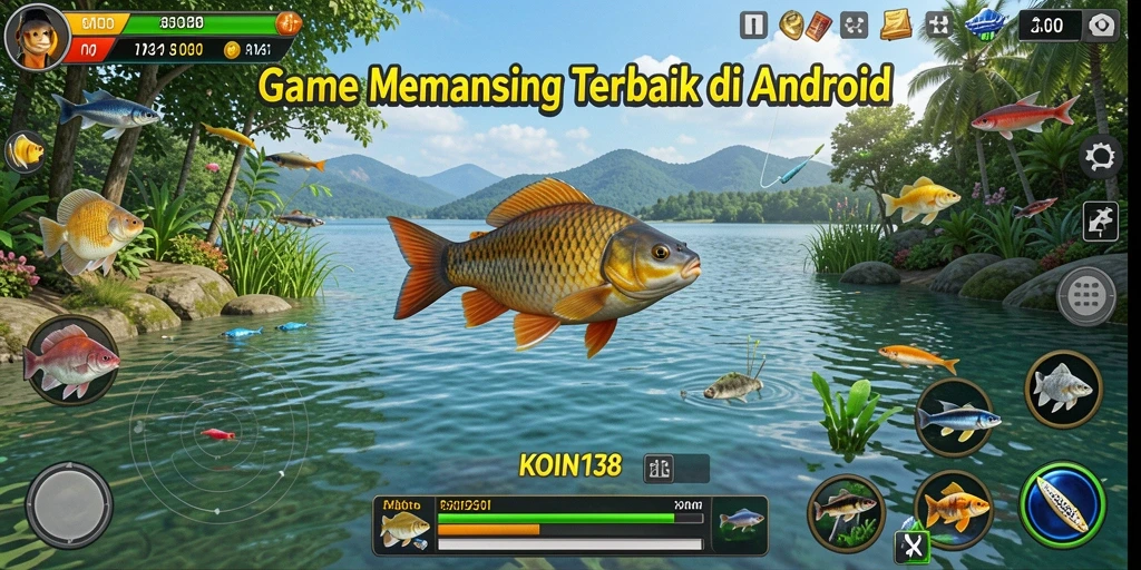 Tampilan menakjubkan dari gameplay KOIN138 yang penuh aksi memancing.