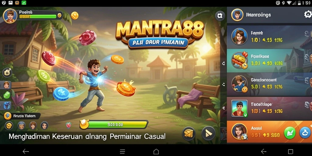 Tangkapan layar menunjukkan gameplay menarik dan berwarna-warni dari MANTRA88.