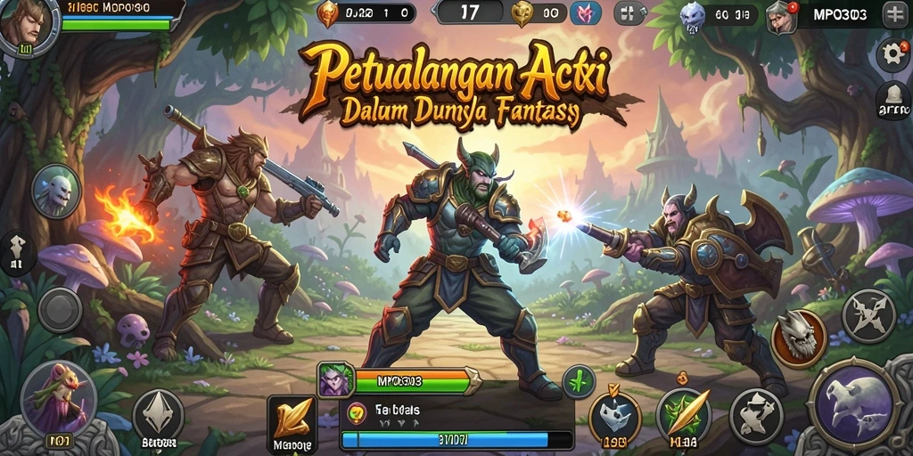 Tangkapan layar MPO303 menampilkan pertarungan seru di dalam dunia fantasi.