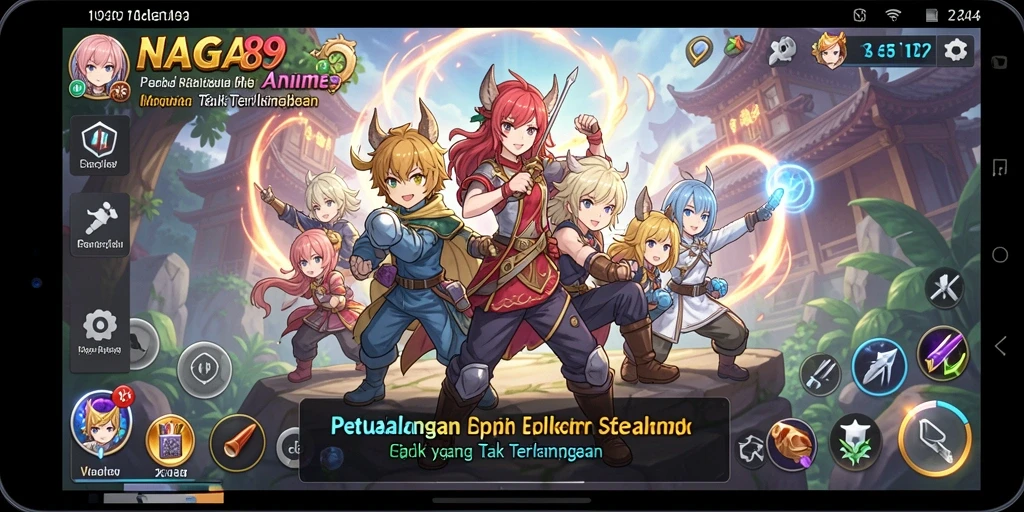 Tampilan screenshot NAGA889 yang menunjukkan karakter anime dalam aksi.