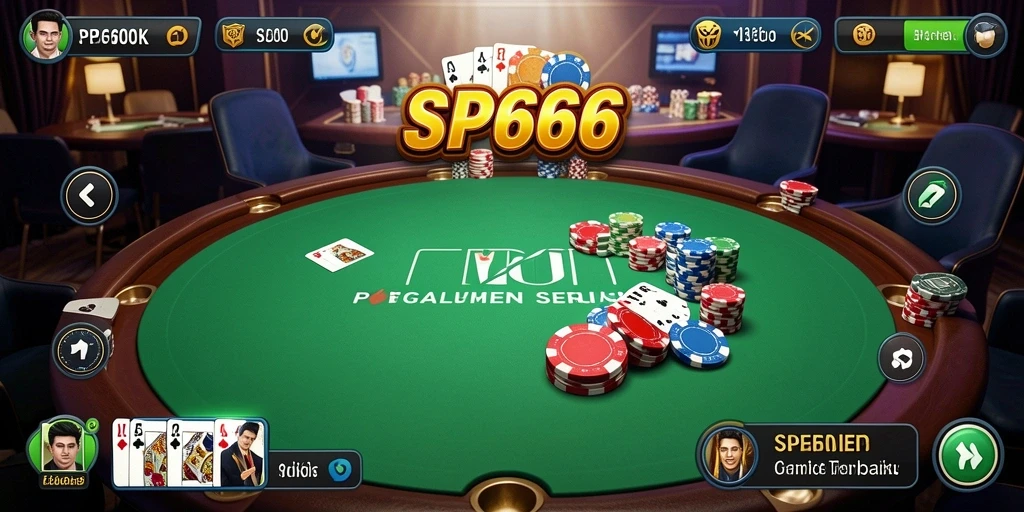 Tampilan gameplay SP666 yang menarik dan penuh aksi dalam permainan Poker.