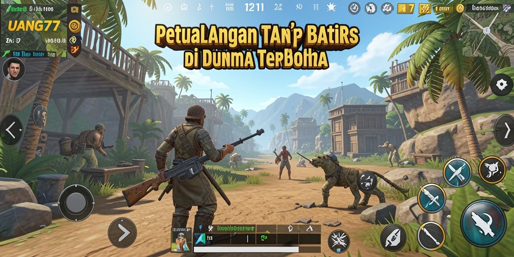 Gameplay seru di dunia terbuka UANG77 saat menjelajahi lingkungan yang luas.