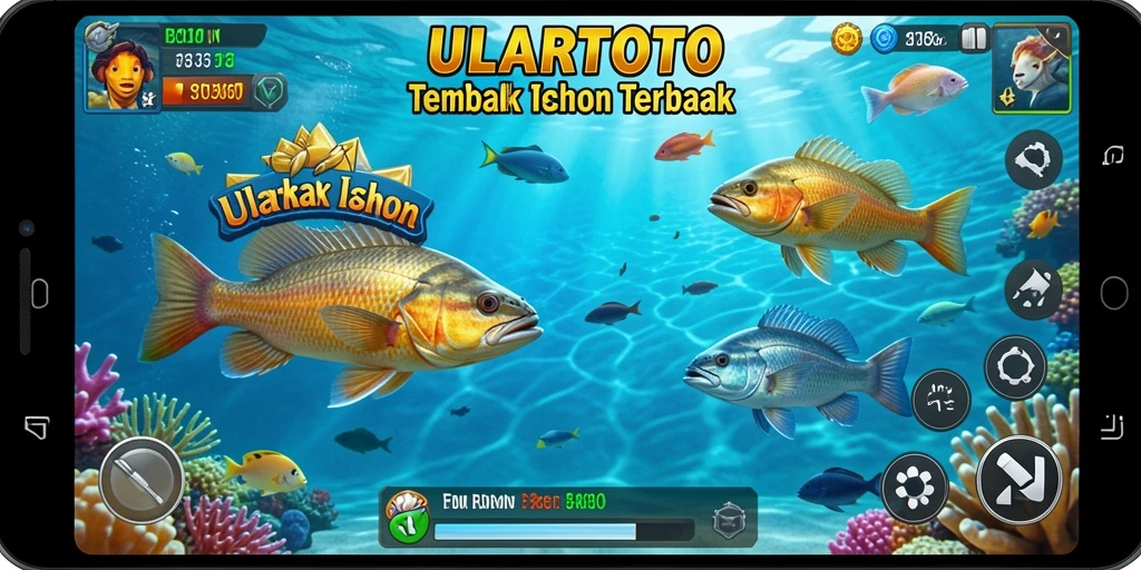 Tampilan menarik dari gameplay ULARTOTO saat menangkap ikan.